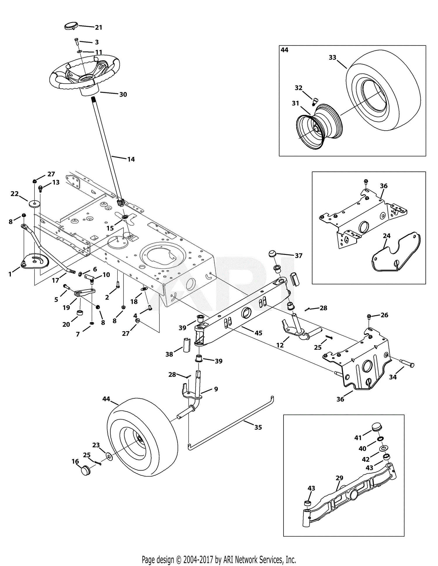 Mtd 13a2775s000 2015 Parts Diagram For Mower Deck 42 Inch 42 Off
