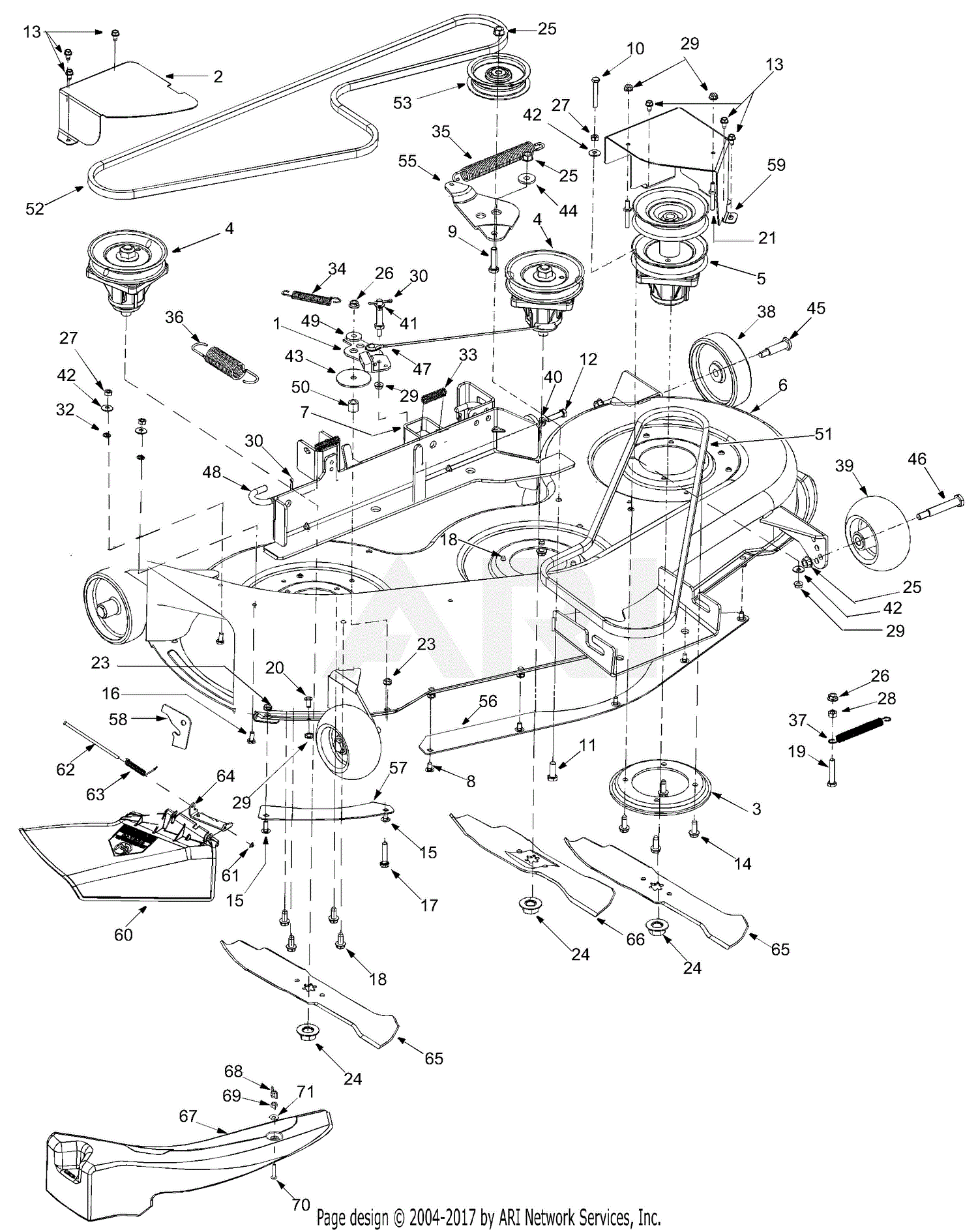 MTD 14AI808H131 (2003) Parts Diagram for Deck Assembly H