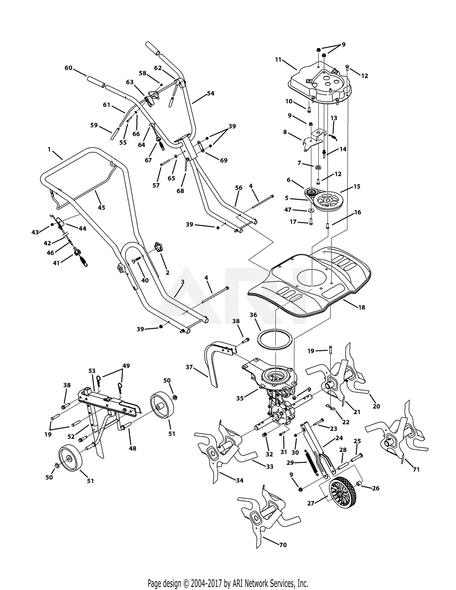 Mtd 21a-22mk031 (2011) Parts Diagram For General Assembly 200 Series