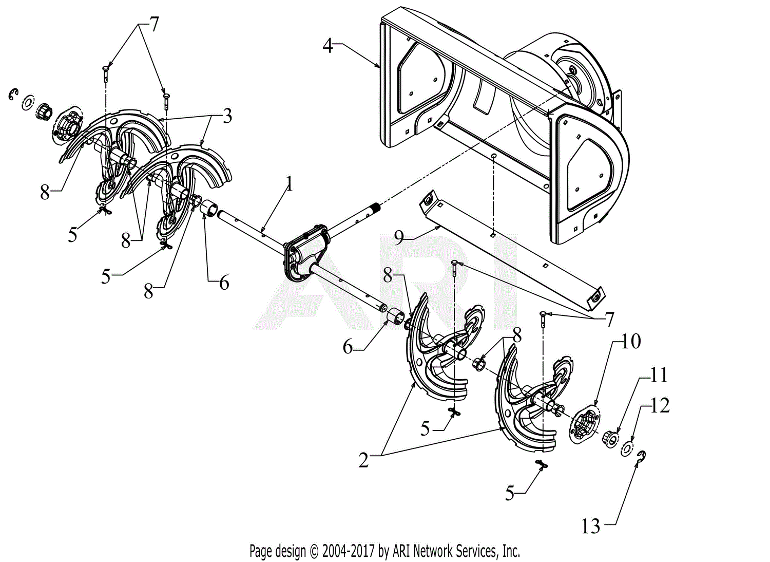 Mtd Snowblower Auger Parts Diagram