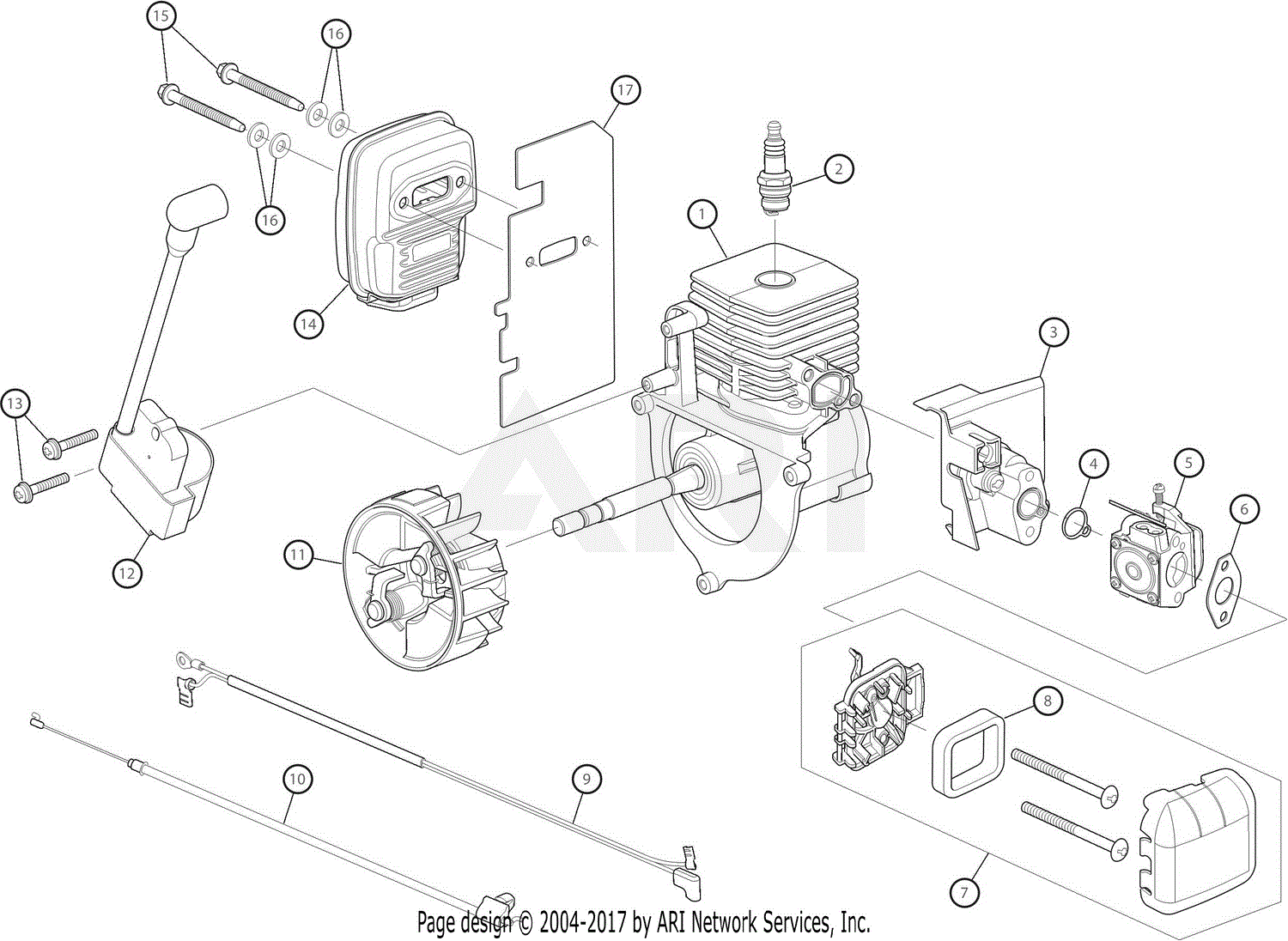 MTD BL125 41AS79BY765 Parts Diagram for Engine Assembly