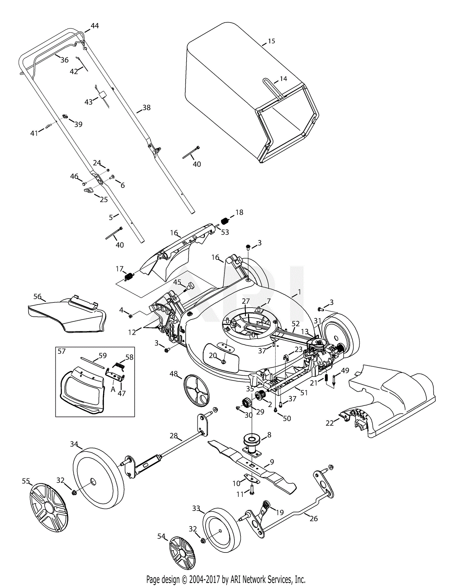 MTD 12A-B2A3778 (2015) Parts Diagram for General Assembly