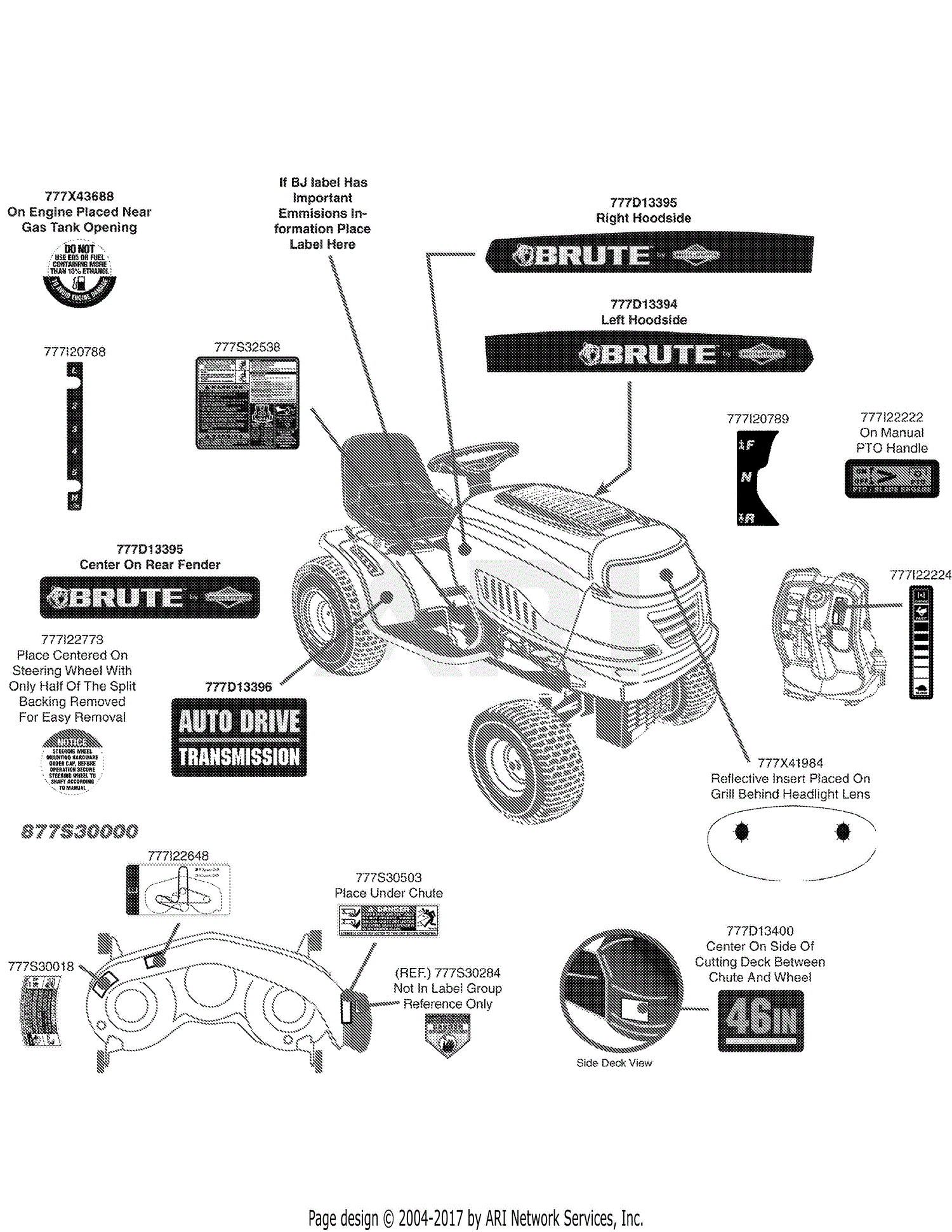 MTD 13AL605H057 (2009) Parts Diagram for Label Map