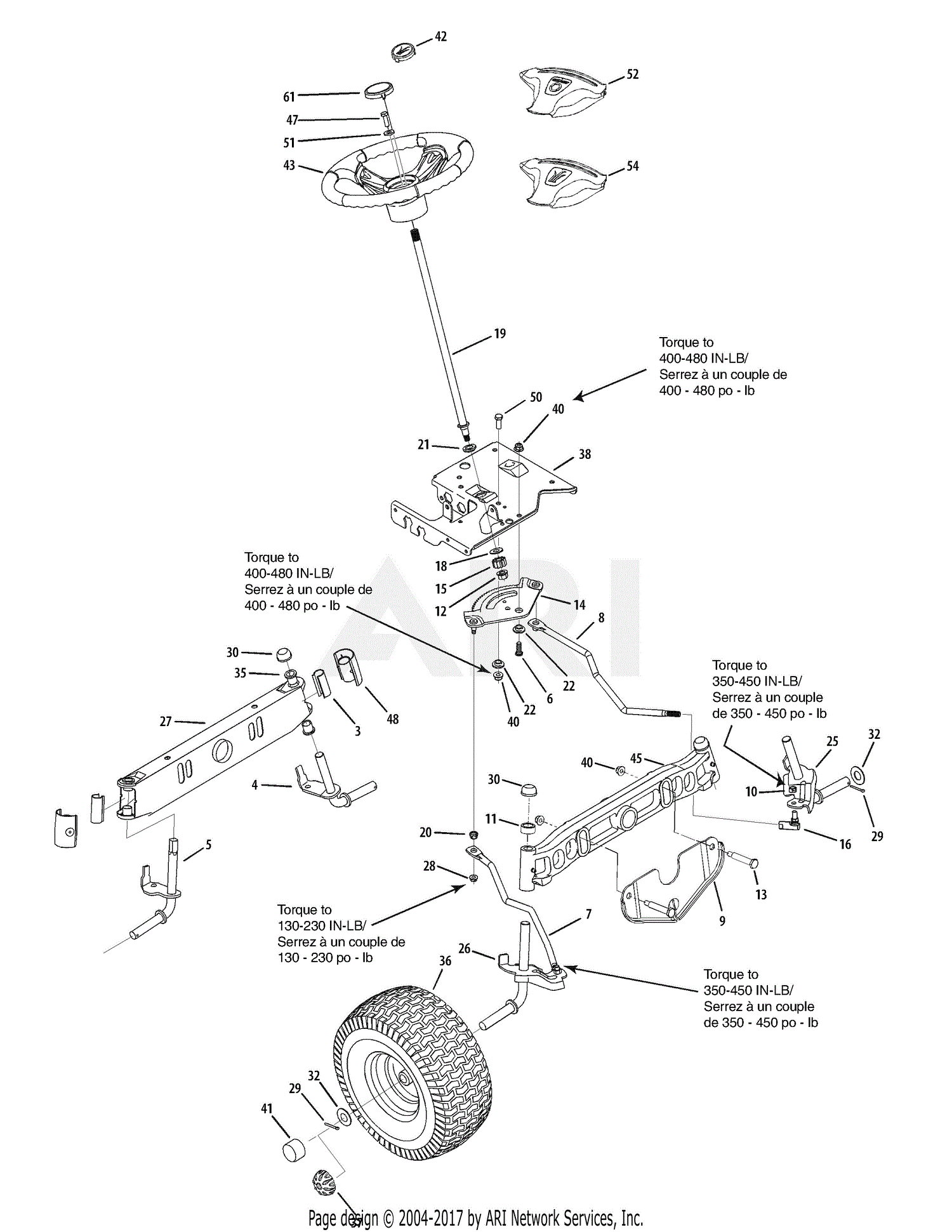 MTD 13AP616G597 (2008) Parts Diagram for Steering