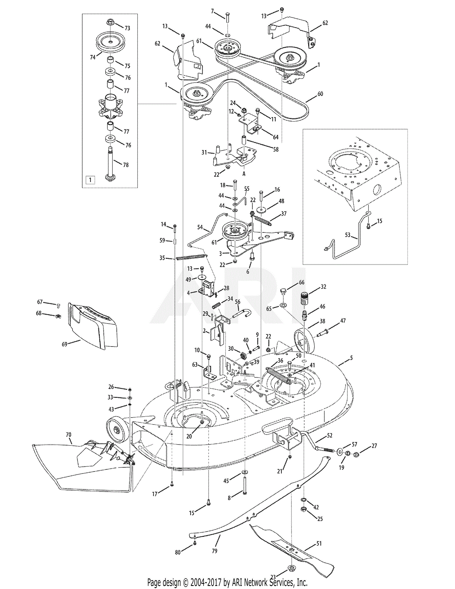 MTD 13AP61GG897 (2009) Parts Diagram for Mower Deck 42 Inch
