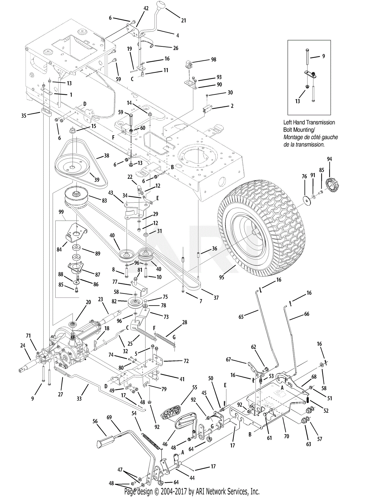 MTD 13AV60GG897 (2009) Parts Diagram for Drive Assembly