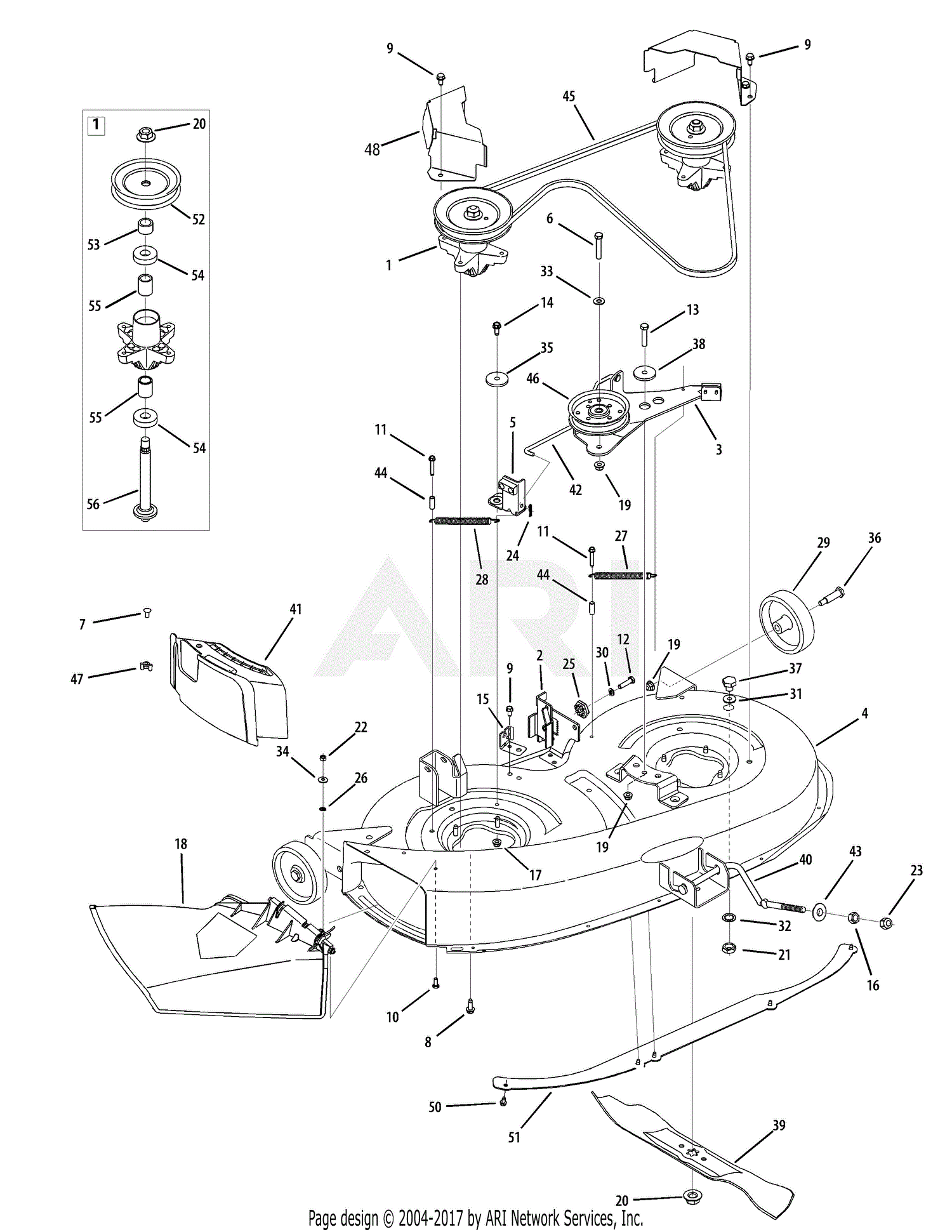 MTD 13AV76GF897 (2009) Parts Diagram for Deck 38 Inch