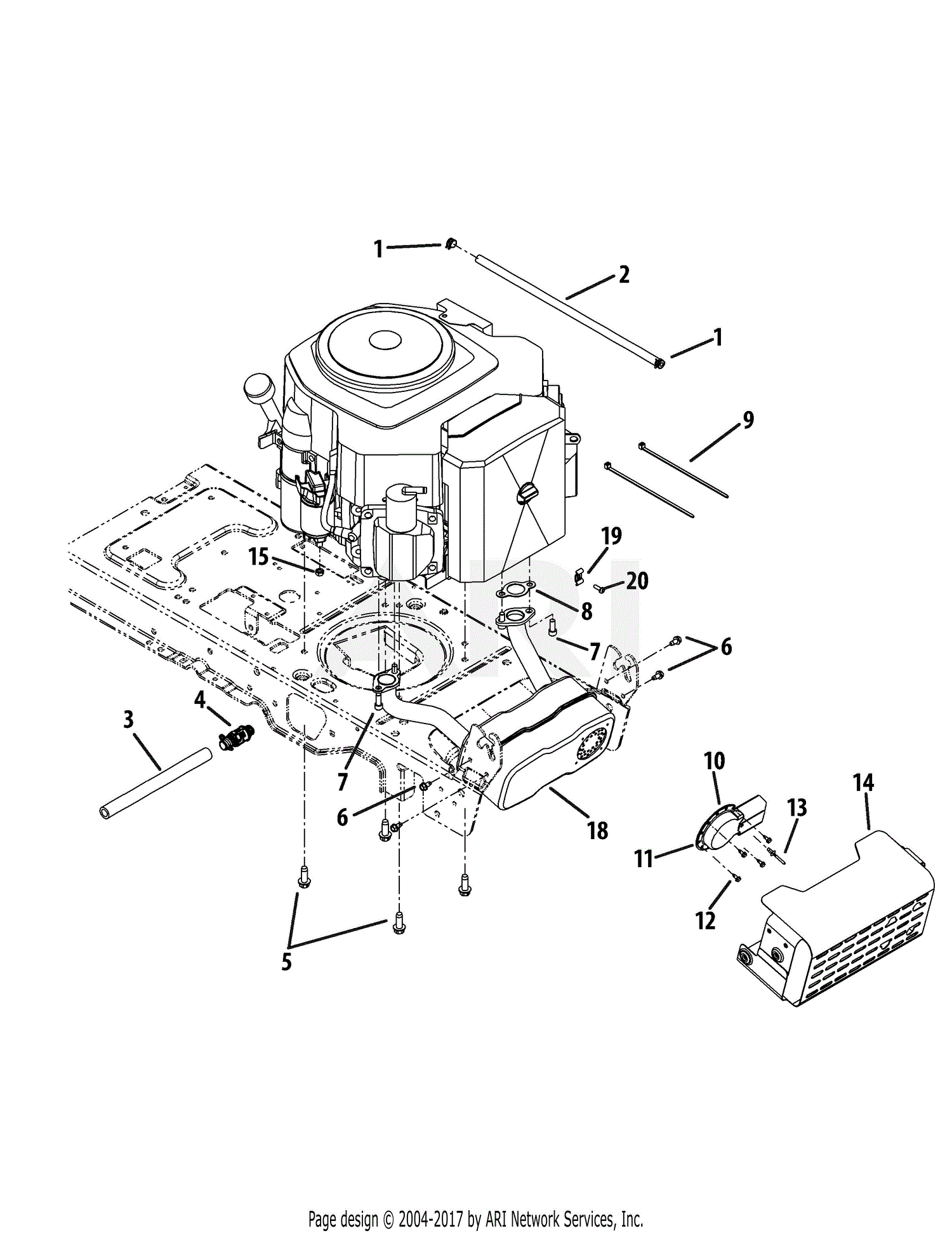 MTD 13AP91GT897 (2010) P91GT (2010) Parts Diagram for Engine ...