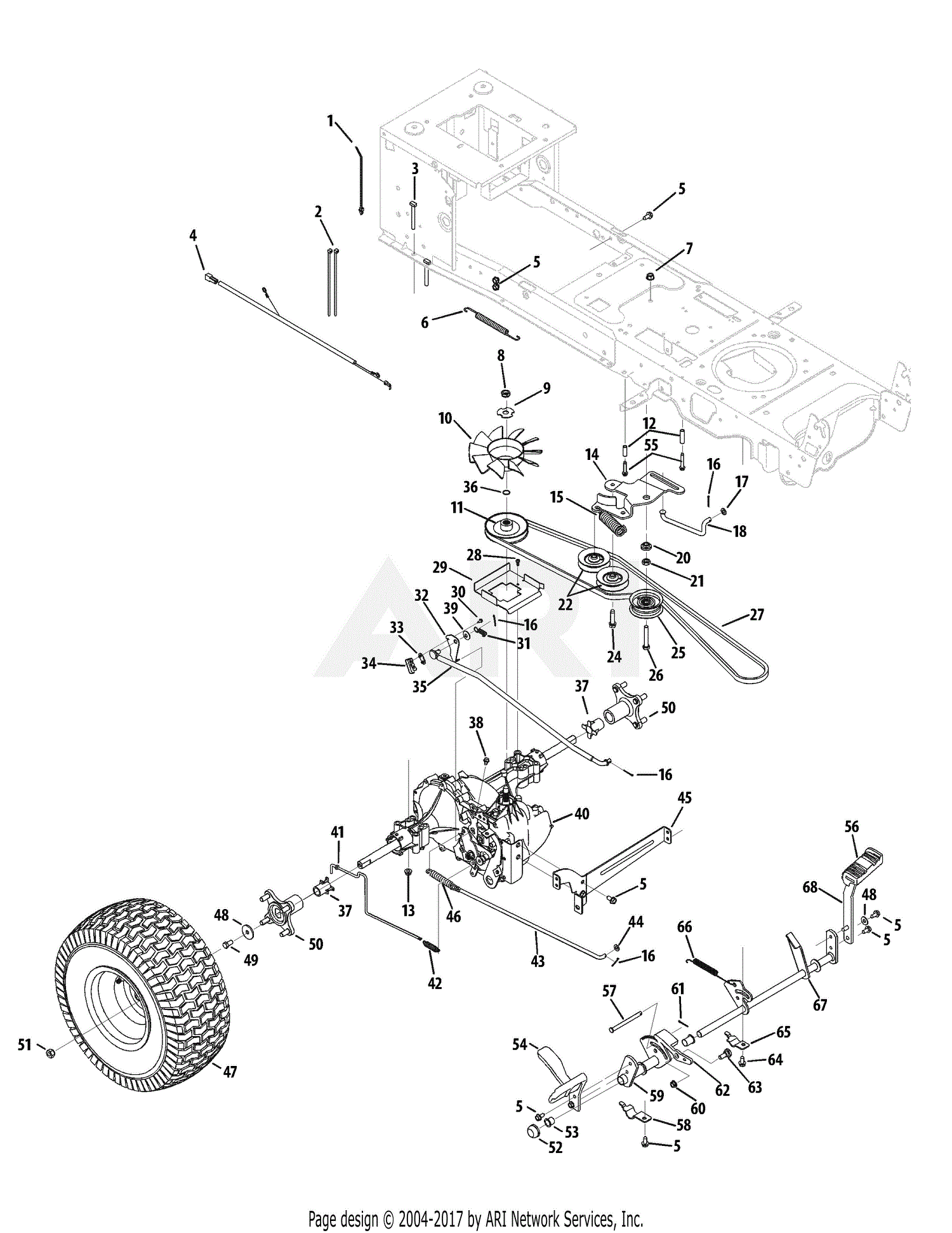 MTD 13AQ92GP897 (2010) Q92GP (2010) Parts Diagram for Drive Assembly