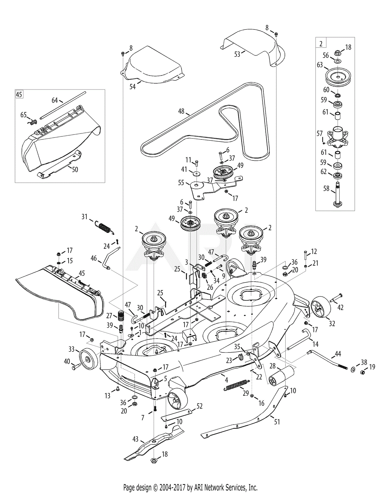 Mtd 13aq92gp897 (2010) Q92gp (2010) Parts Diagram For Mower Deck