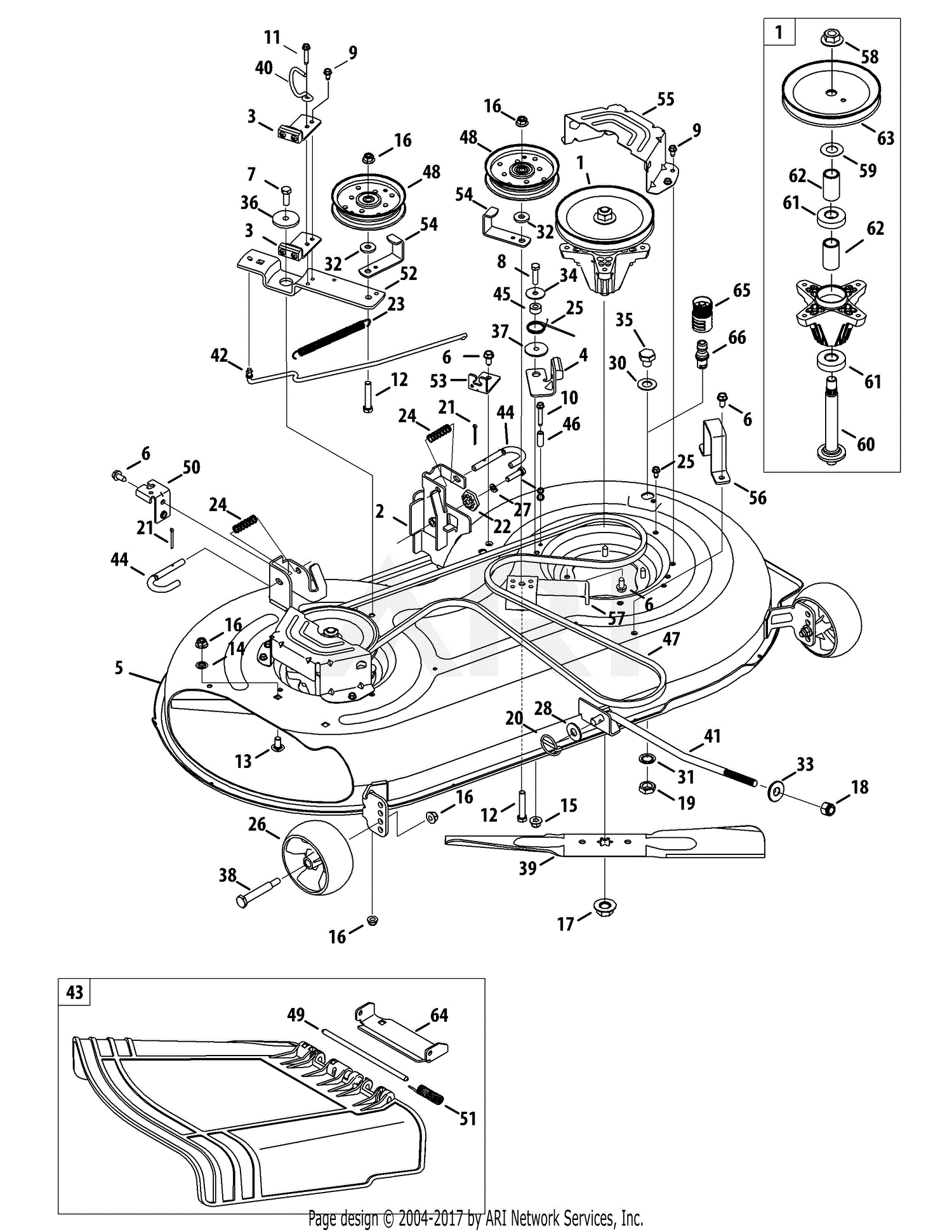 MTD 13AV90GS897 (2011) V90GS (2011) Parts Diagram for Mower Deck 42-Inch