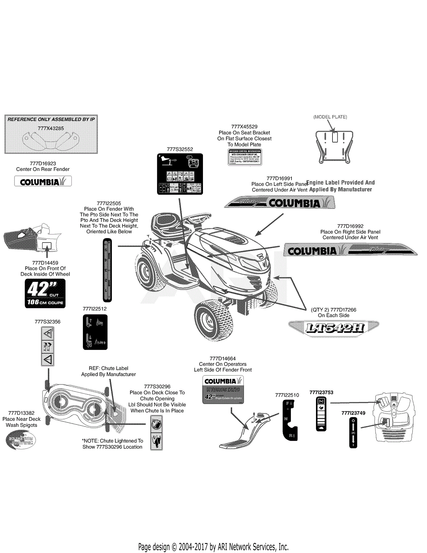 MTD LT542H 13AN79GS897 (2012) 13AN79GS897 (2012) Parts Diagram for ...