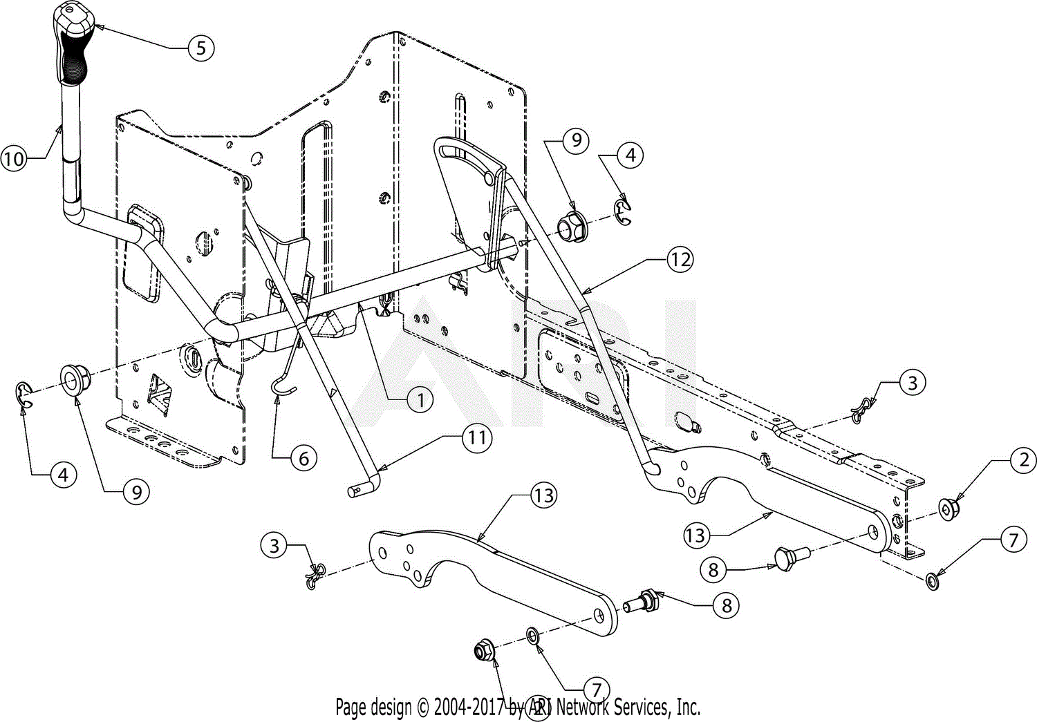 MTD CLT42H 13A879KS897 (2016) Parts Diagram for Deck Lift