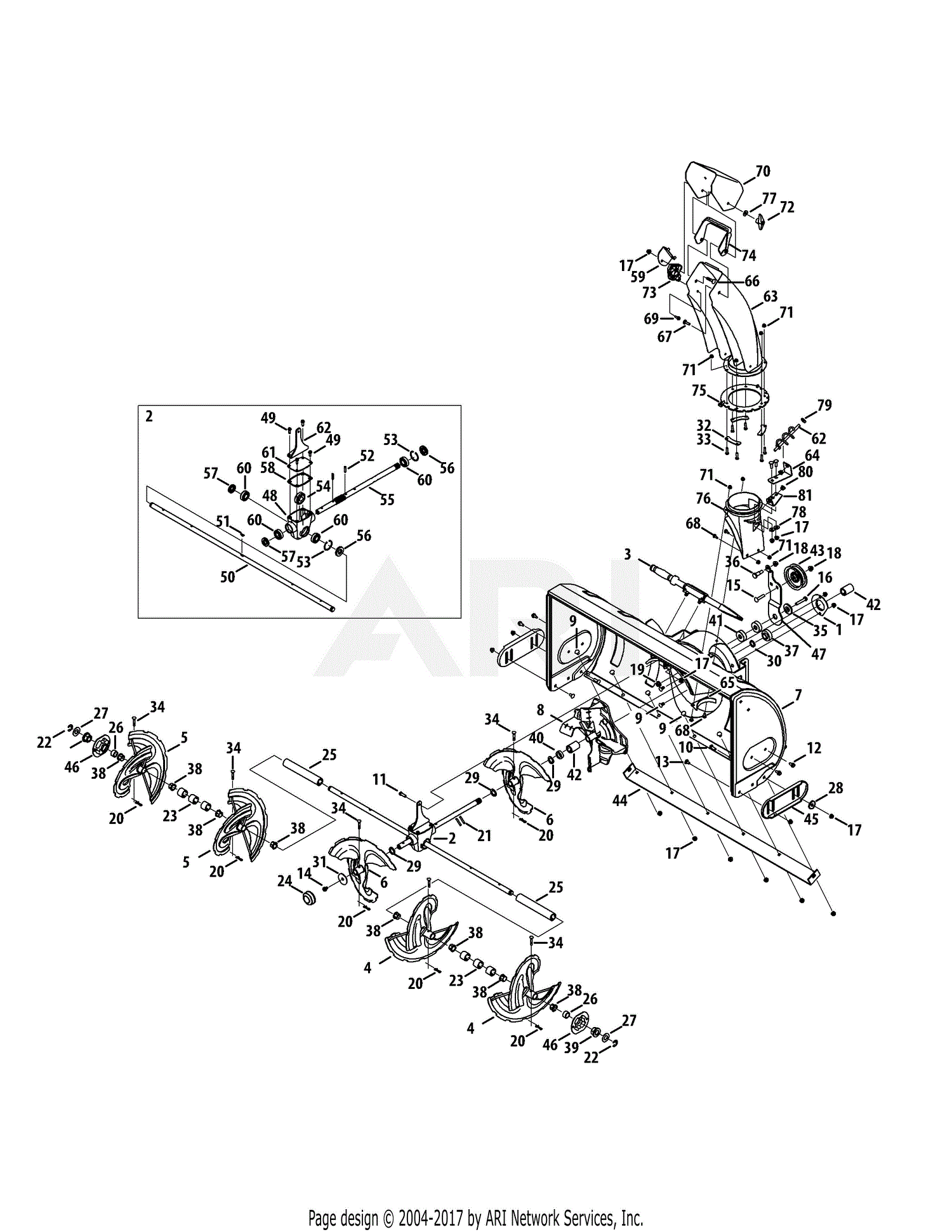 Mtd 19a40024100 42 Inch 3x Snow Thrower Parts Diagram For General Assembly 8711