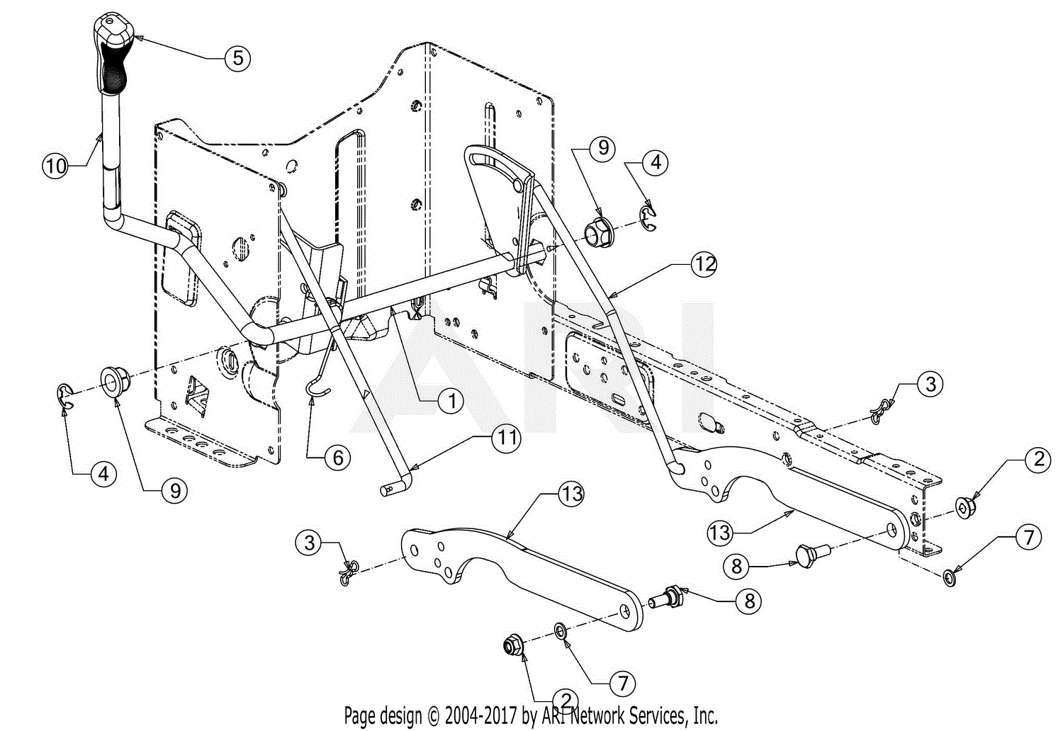 MTD M17542 (13AN77SS058) (2019) Parts Diagram for Deck Lift