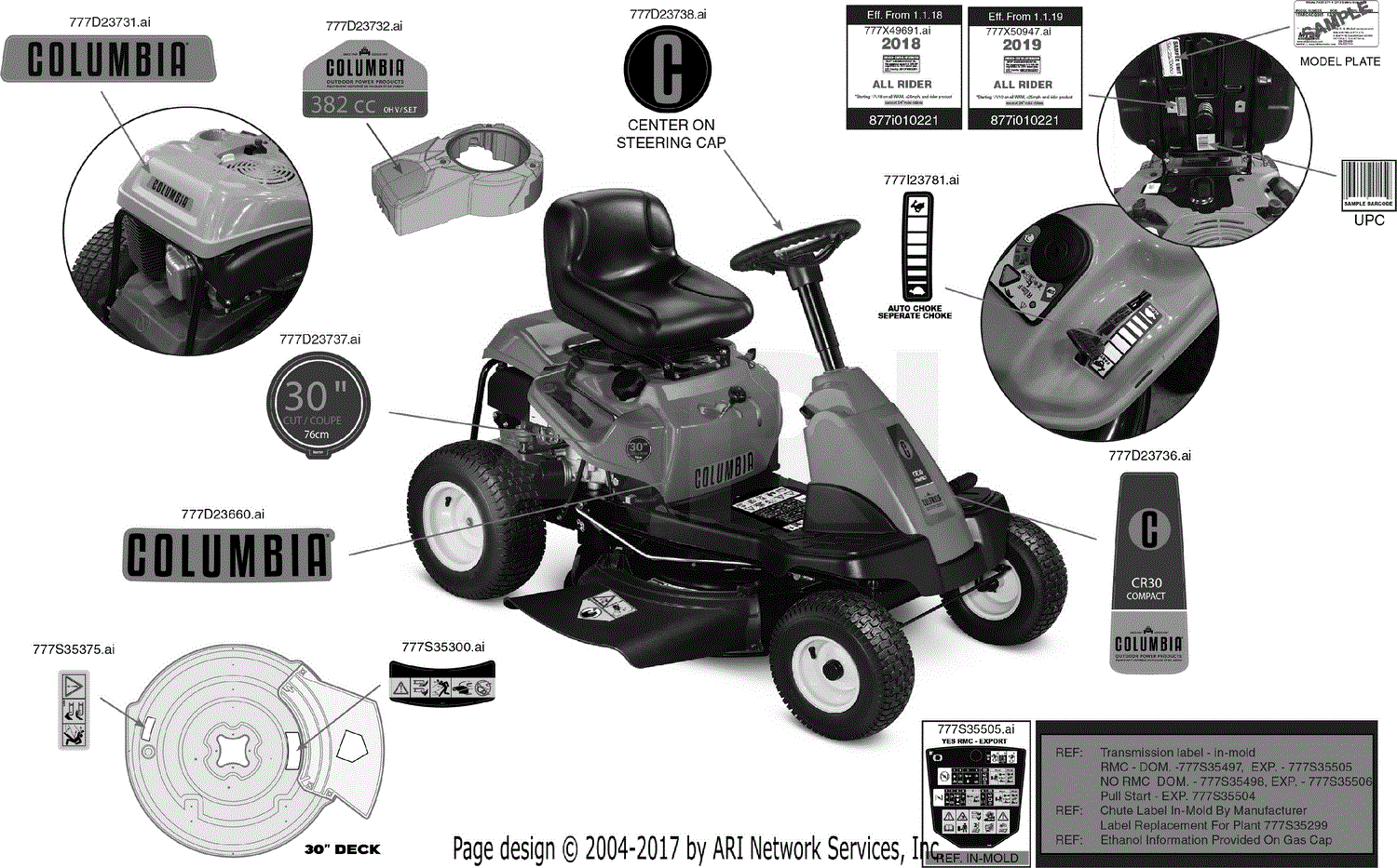 MTD CR30 (13A726JD897) (2019) Parts Diagram for Label Map