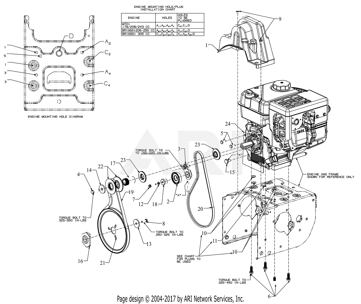 MTD CMGSB24208 31AS68EE791 (2018) Parts Diagram for Engine Drive
