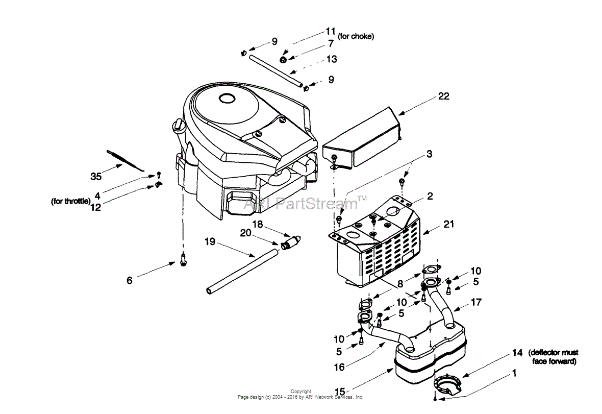 MTD 13AX604G099 (247.27402) (1999) Parts Diagram for Muffler/Engine ...