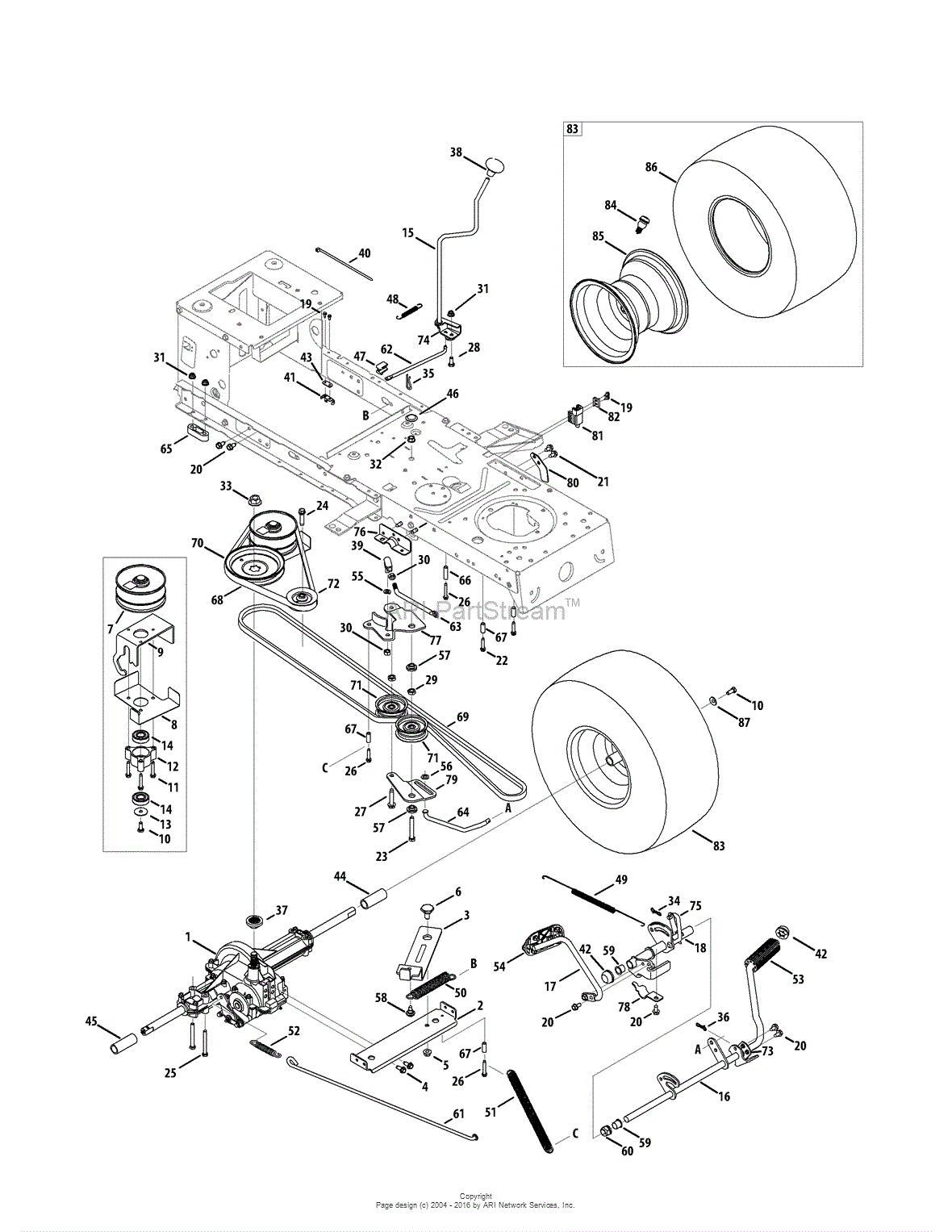 MTD 13AL78ST099 (247.288851) (2011) Parts Diagram for Drive Assembly