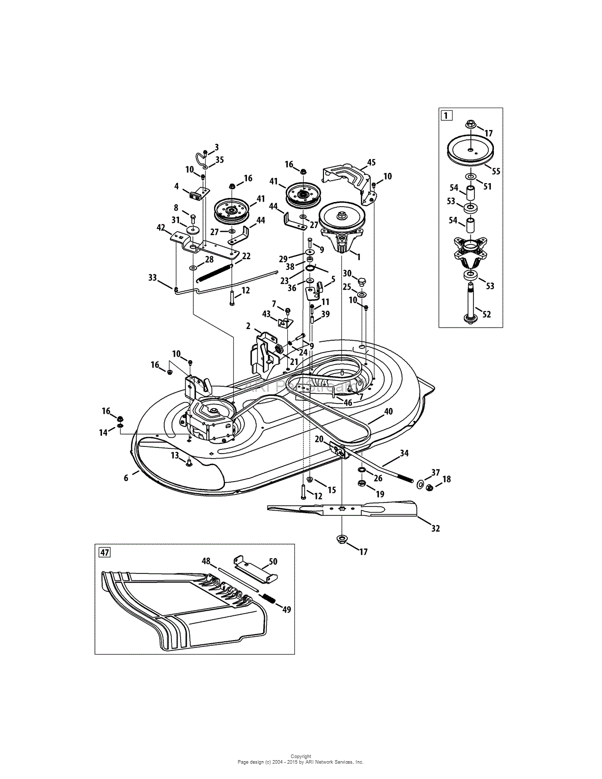 MTD 13AN77SS299 (247.288830) (2011) Parts Diagram for Mower Deck 42Inch