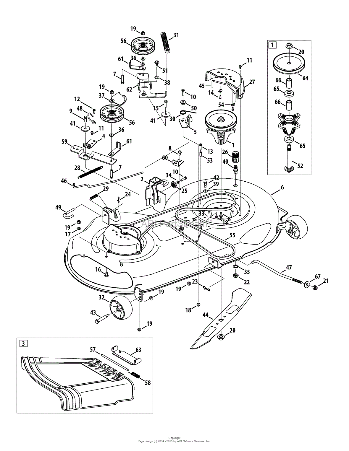 MTD 13AL78ST299 (247.288861) (2012) Parts Diagram for Mower Deck 46-Inch