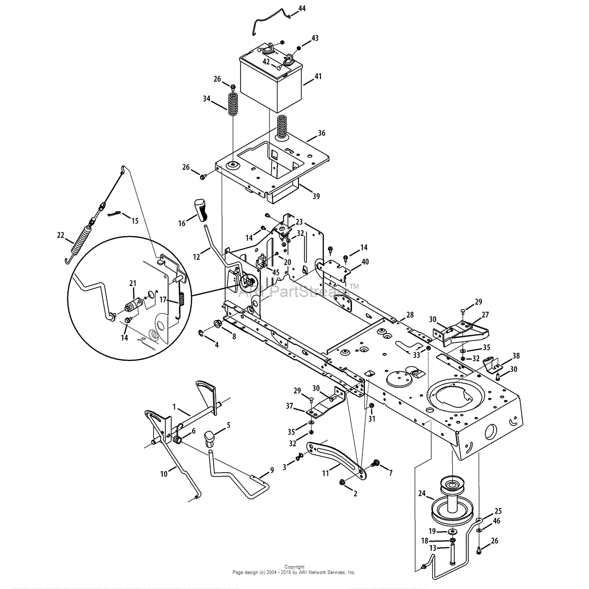 MTD 13A277SS099 (247.288820) (LT1500) (2013) Parts Diagram ... 36 volt battery wiring diagram lift 