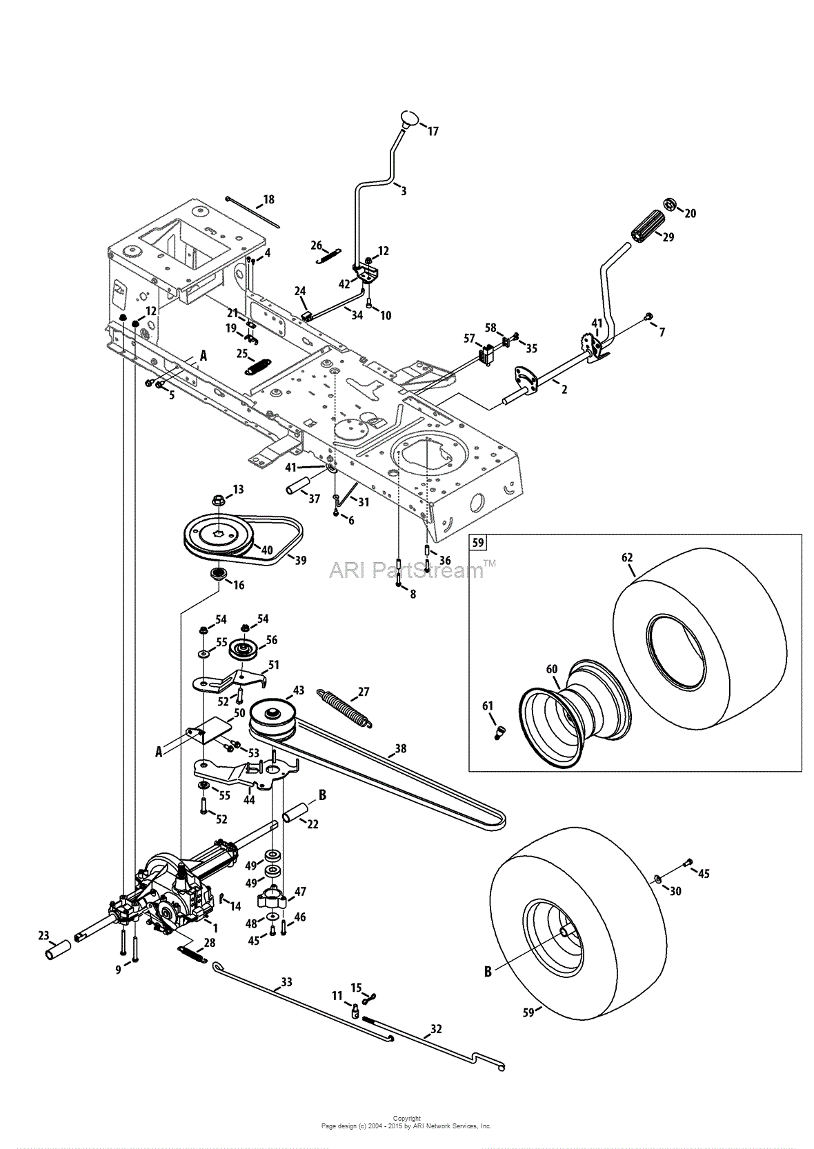 Mtd 13a277ss299  247 288870   Lt1500   2013  Parts Diagram