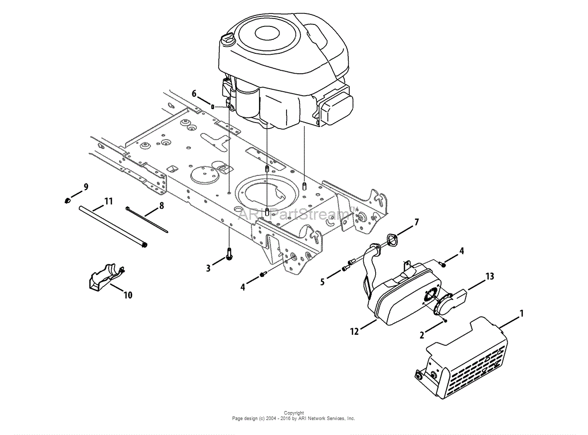 Mtd 13bl78st099 247288853 Lt2000 2013 Parts Diagram For Engine