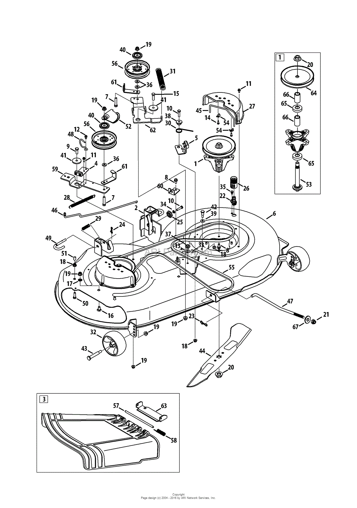 MTD 13BL78ST299 (247.288862) (LT2000) (2013) Parts Diagram for Mower Deck