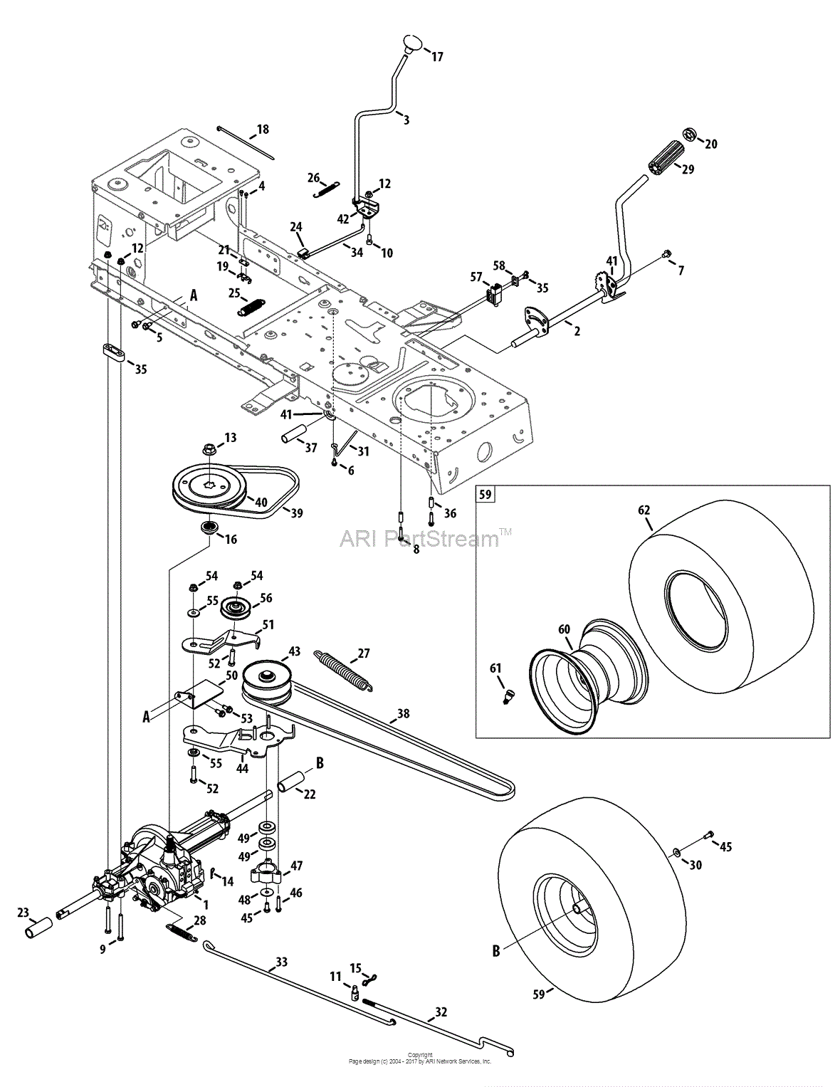 MTD 13A277XS099 (247.203700) (T1000) (2014) Parts Diagram for Drive ...