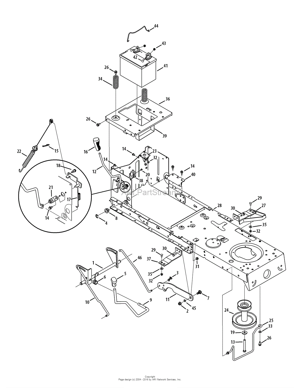 MTD 13AL78XT099 (247.203744) (T1600) (2015) Parts Diagram for Frame ...