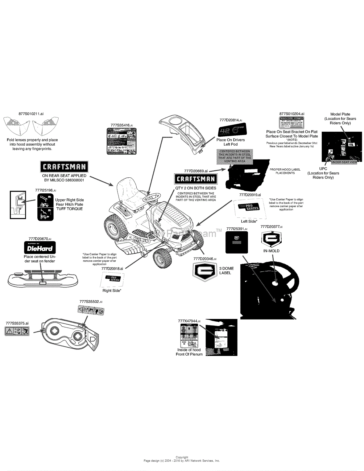 MTD 13APA1ZS099 (247.204400) (T8000) (2015) Parts Diagram for Label Map