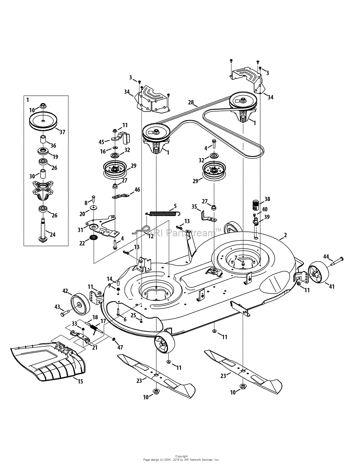 Mtd 13aqa1zt099  247 204420   T8200   2015  Parts Diagram