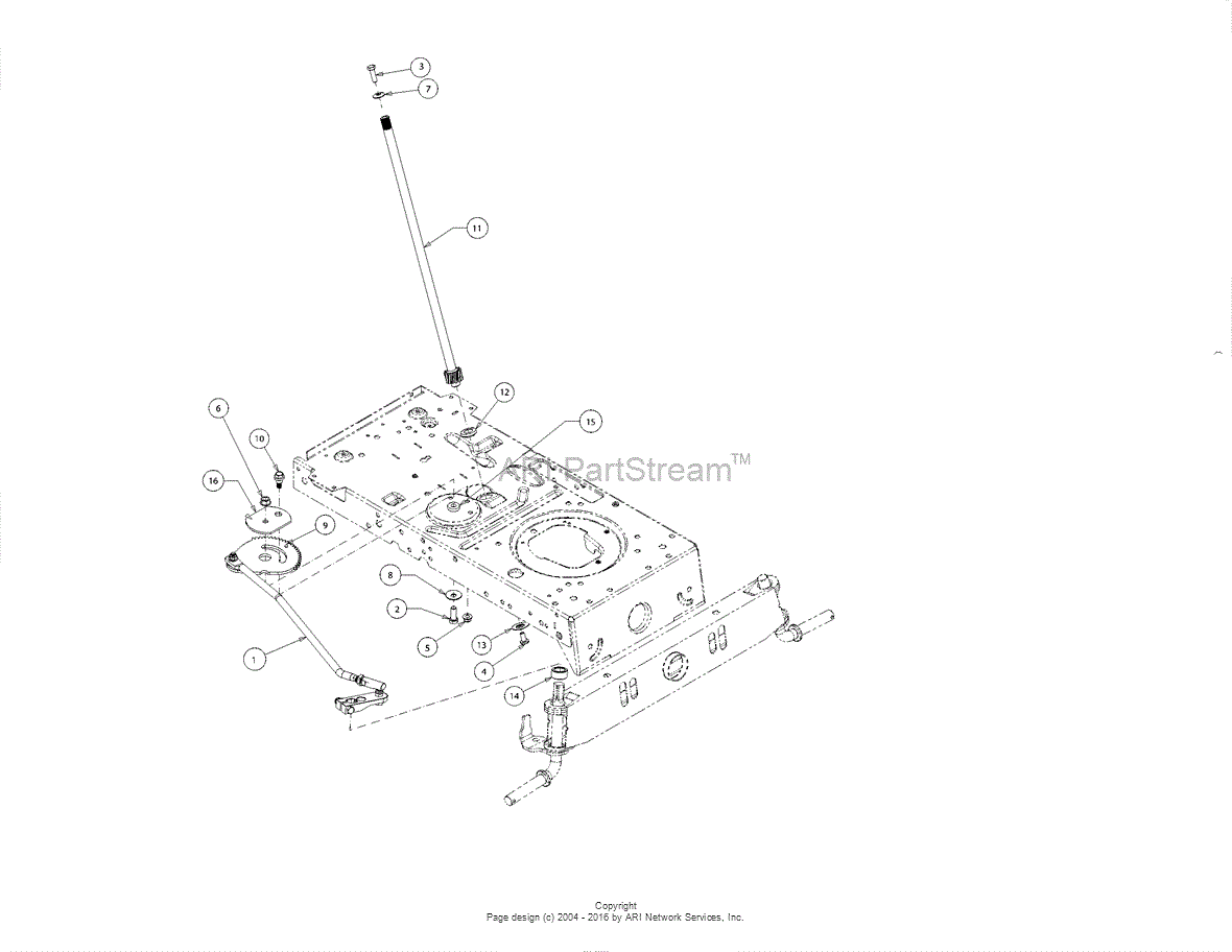 MTD 13A277XS099 (247.203703) (T1000) (2016) Parts Diagram for Steering