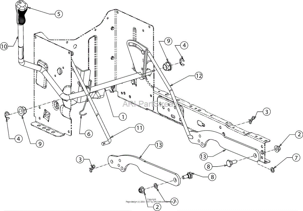 MTD 13AL78XT299 (T1600) (247.203754) (2016) Parts Diagram for Deck Lift