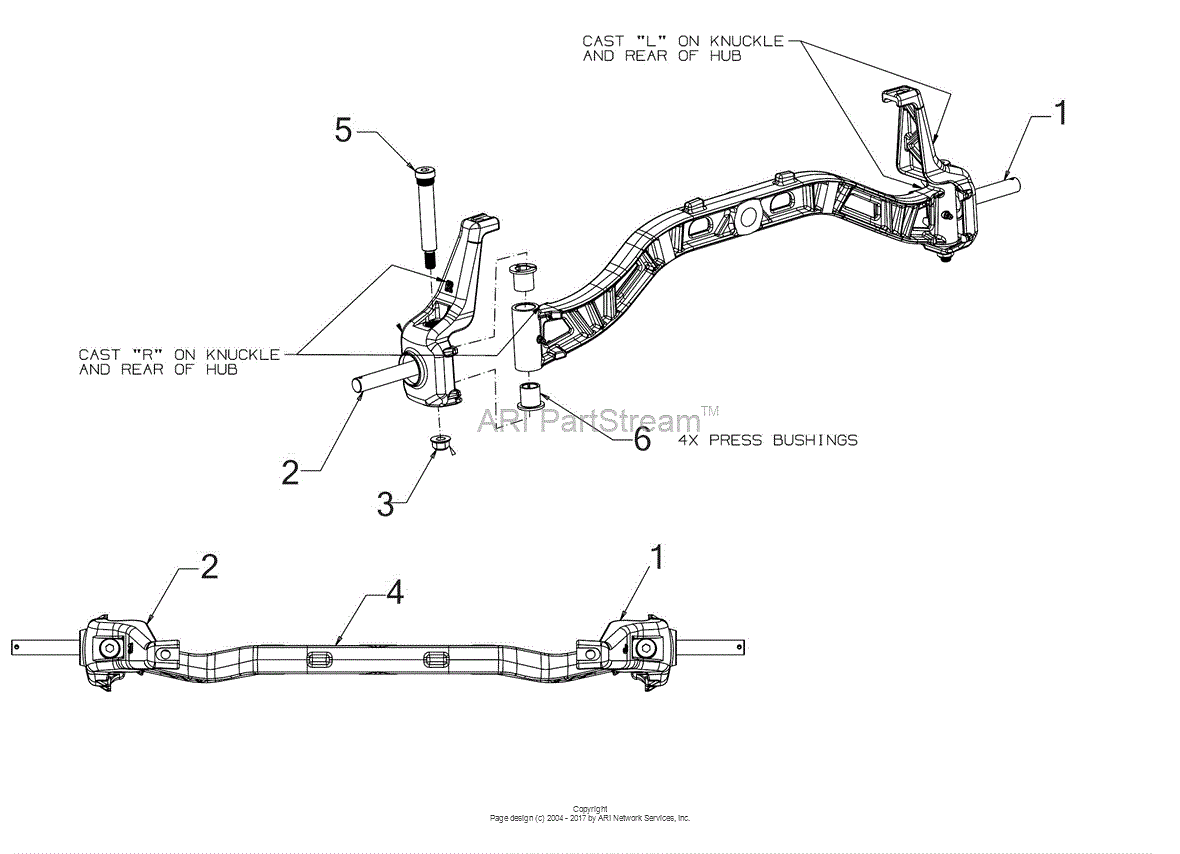 MTD 1427A3ZW099 (247.270470) (G8600) (2017) Parts Diagram for Front Axle