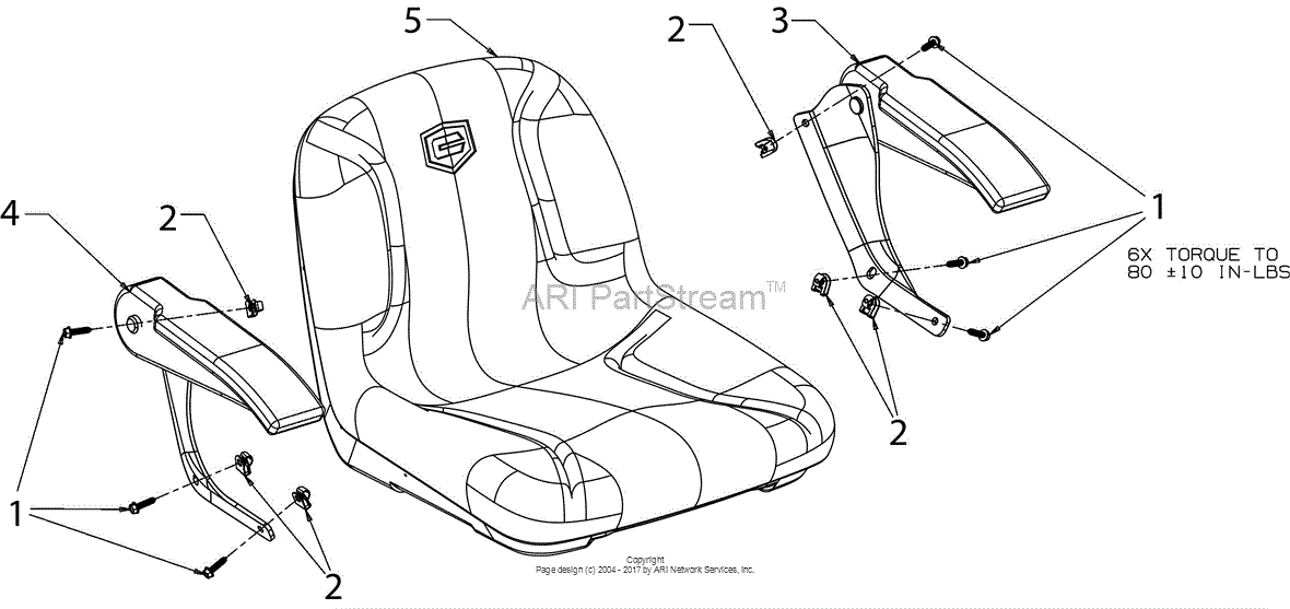 MTD 14B7A3ZW099 (247.270550) (G8400) (2017) Parts Diagram for Seat