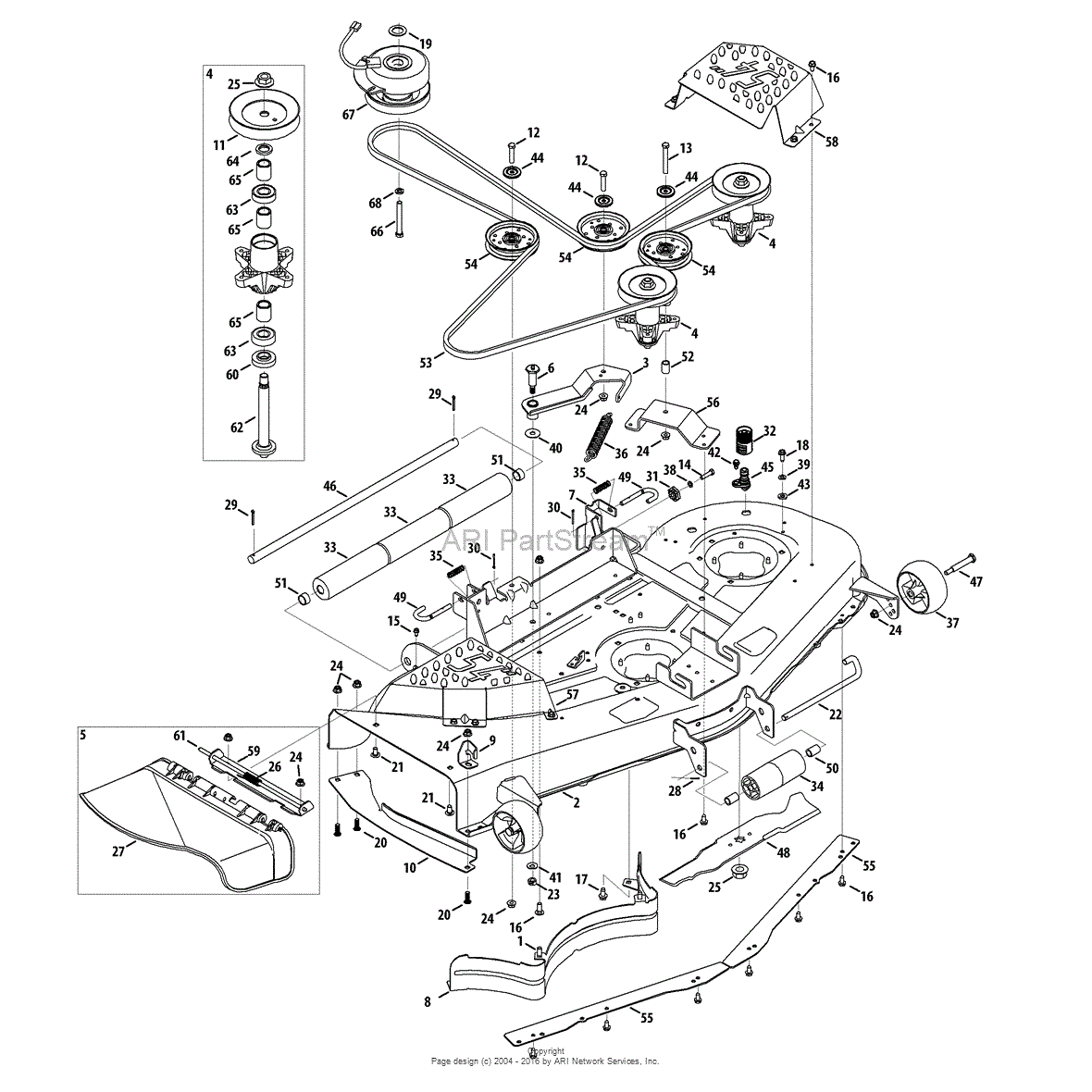 33 Craftsman 54 Mower Deck Parts Diagram