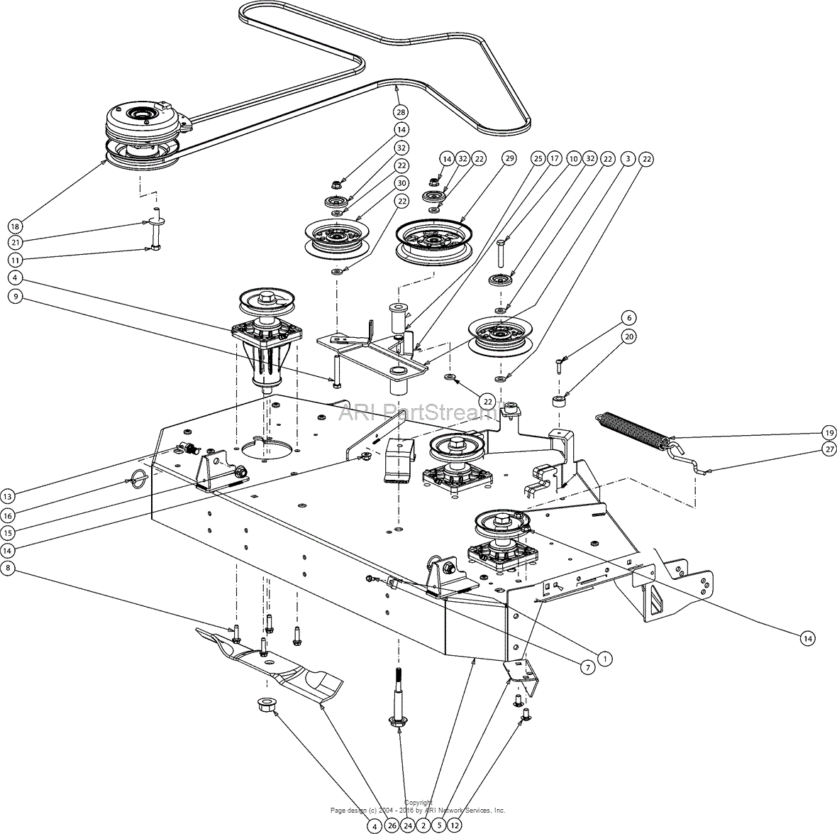 MTD 17ASDALB099 (247.204201) (Z8200) (2016) Parts Diagram for Deck