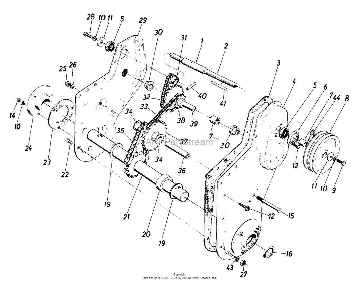 MTD Sears Craftsman Mdl 247.298612 (219-385) Parts Diagram for Transmission