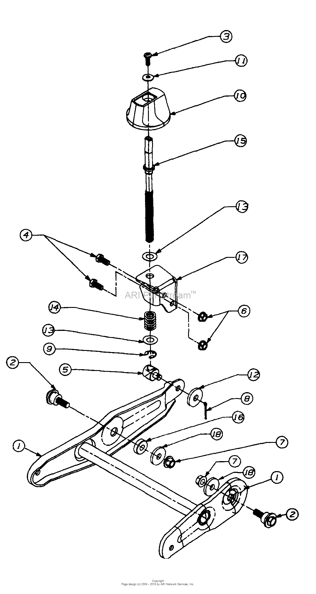 MTD 247-333C099 (247.799630) (1997) Parts Diagram for Wheel Pivot Assembly