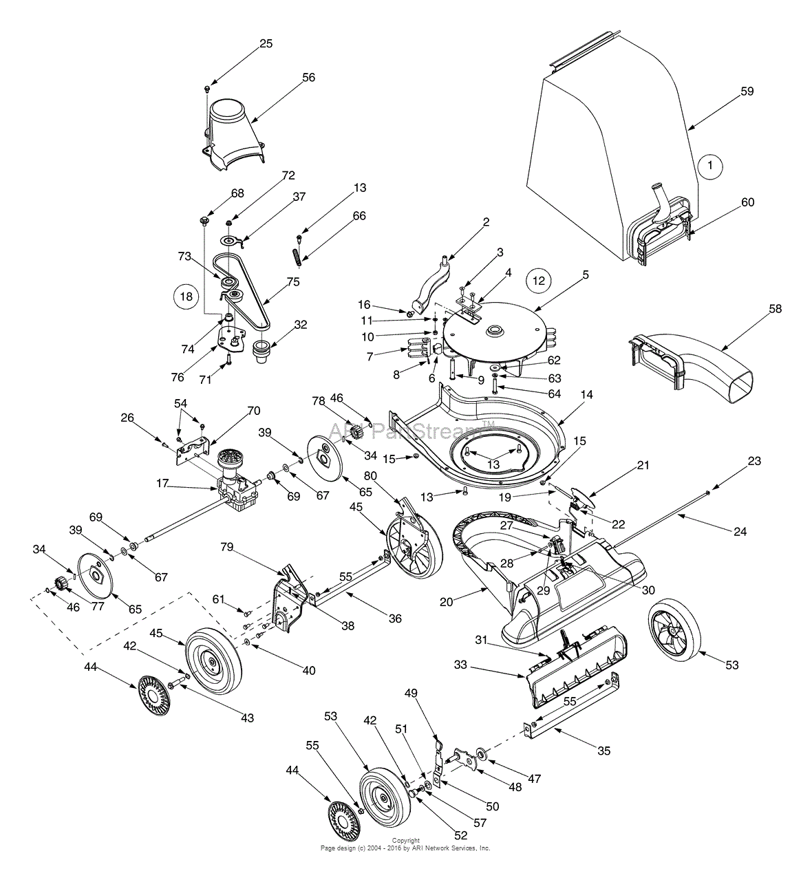 MTD 24A-070H799 (247.770990) (2005) Parts Diagram for General Assembly