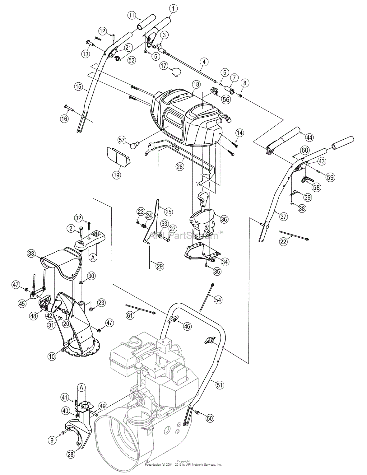 MTD 31AE5HTG799 (247.887900) (2007) Parts Diagram for Handlebar Assembly