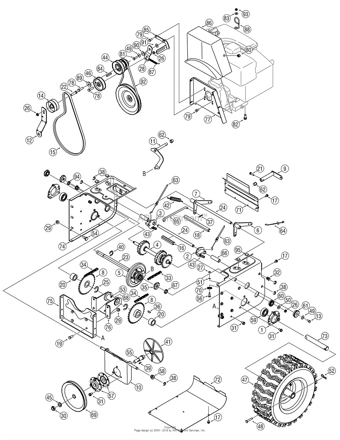 MTD 31AE9P6J799 (247.88045) (2007) Parts Diagram for Drive