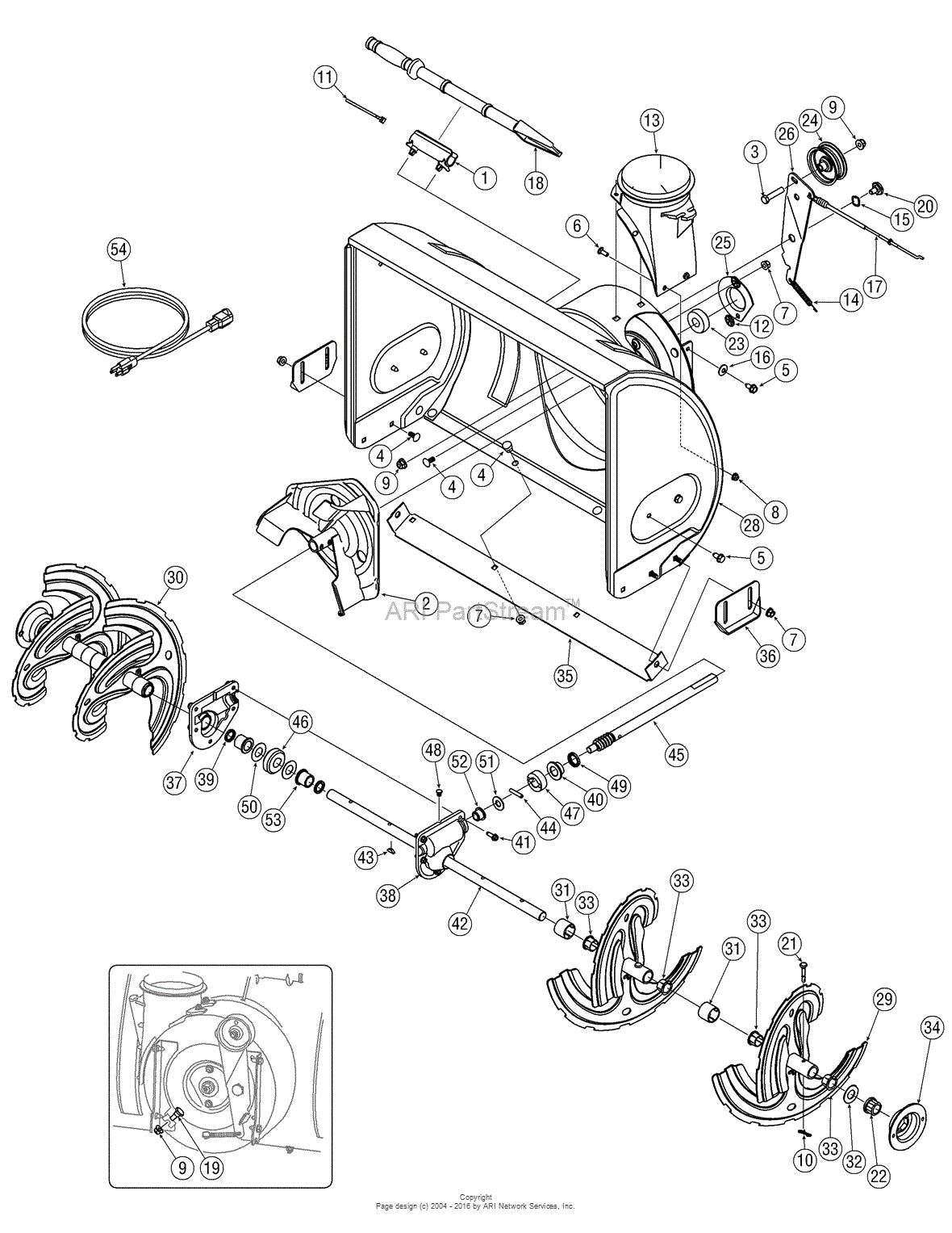 MTD 31AS6BCE799 (247.88355) (2007) Parts Diagram for Blower Housing