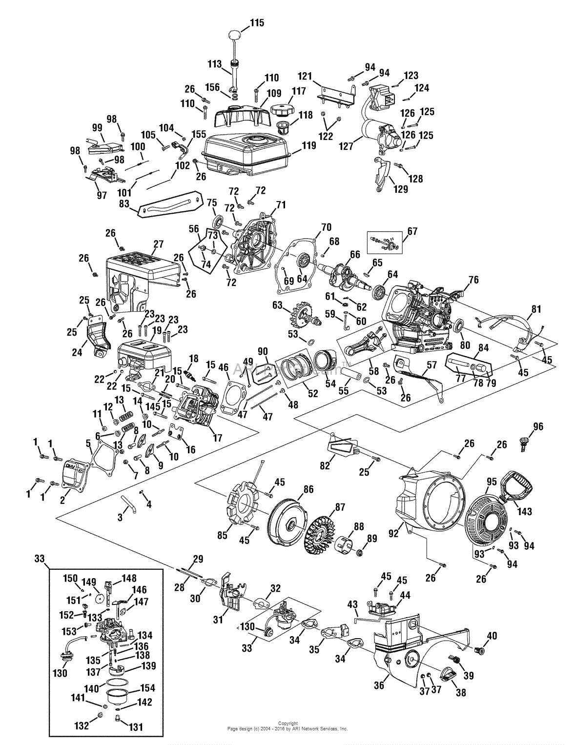 MTD 31AM32BD799 (247.88779) (2009) Parts Diagram for Engine Assembly ...