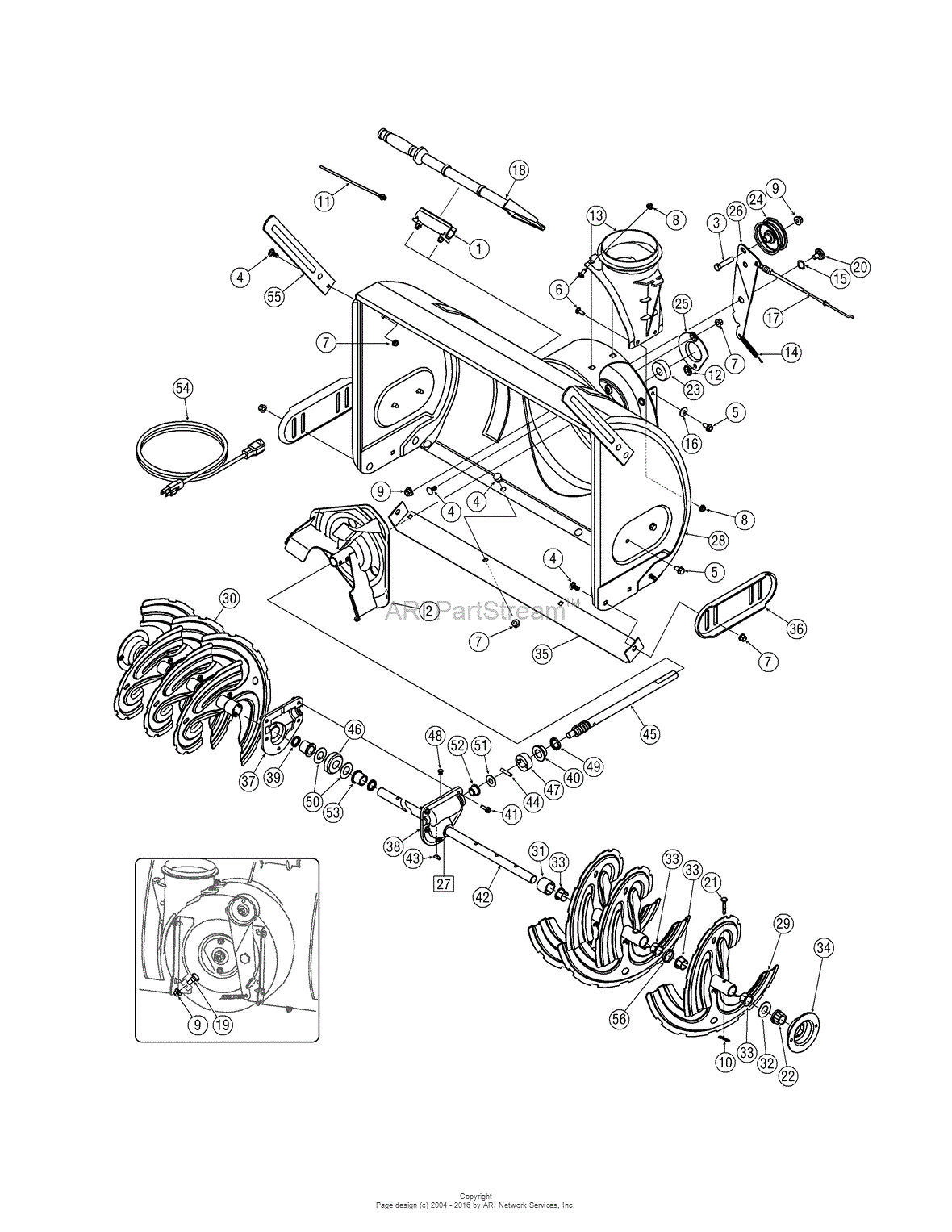 MTD 31AH55TH799 (247.88830) (2010) Parts Diagram for Auger & Housing ...