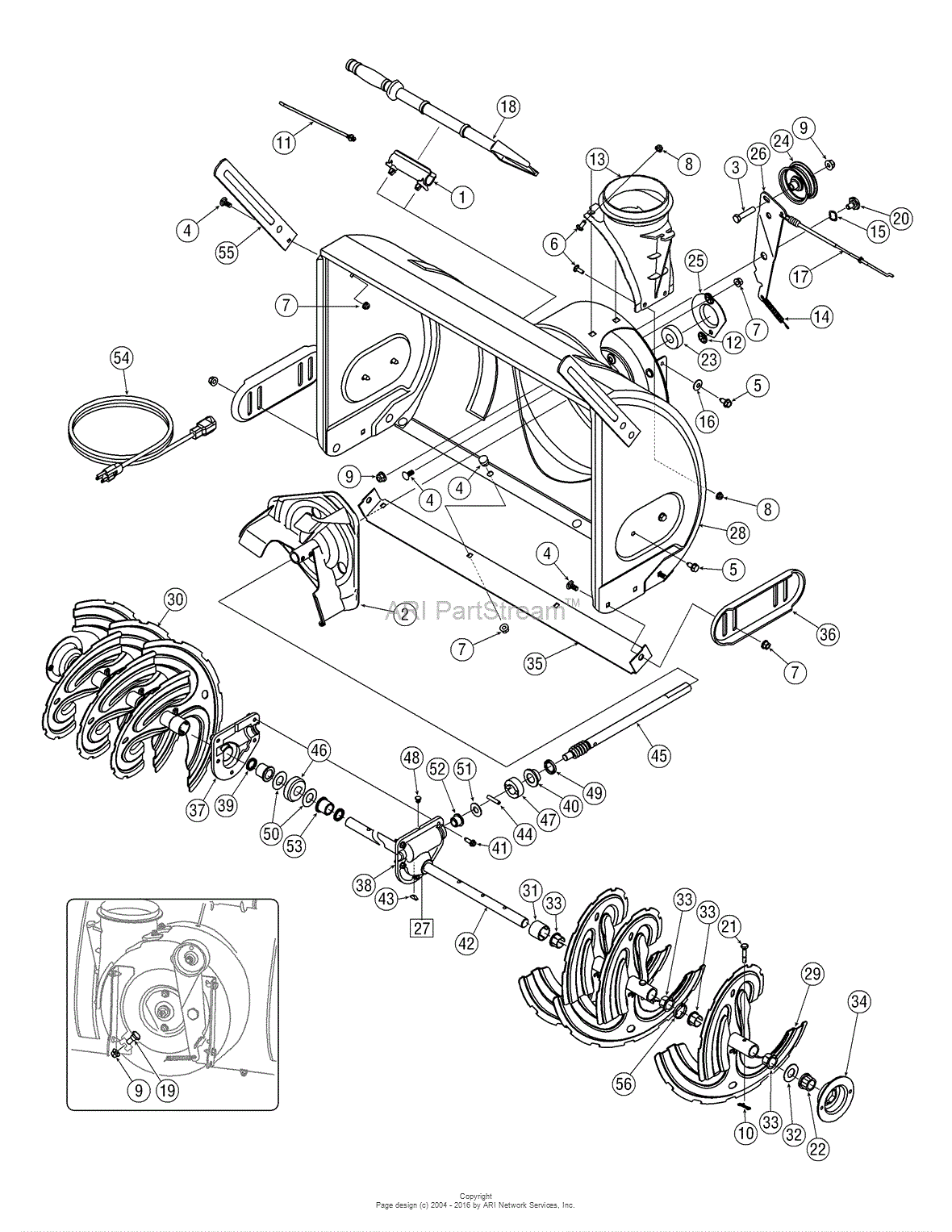 MTD 31AH55TH799 (247.888301) (2011) Parts Diagram for Auger & Housing ...