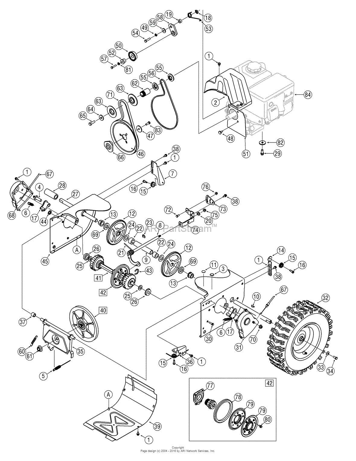 MTD 31AH55TH799 (247.888301) (2011) Parts Diagram for Drive Assembly