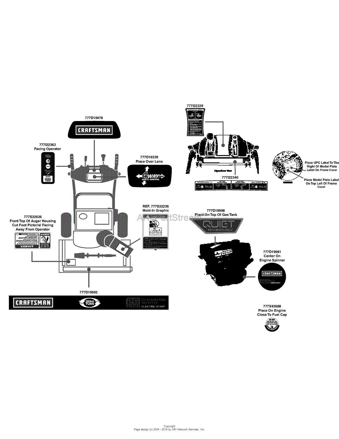 MTD 31AS58TF799 (247.88694) (2014) Parts Diagram for Label Map